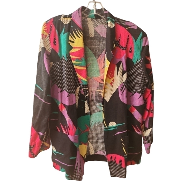 Jo'Ray Jackets & Blazers - Tropical Bold print rayon blend oversized Jacket VTG 80s